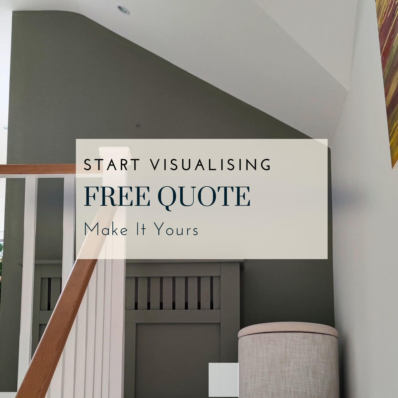 Free quote for Interior painting services - Beautifully painted landing ceiling, walls and stair railings,